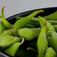 Edamame · Green soybeans served hot with sea salt.