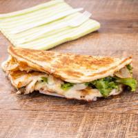 P1. Chicken Melt Panini · Spicy chicken, grilled onions, Swiss cheese, bell peppers, avocado and romaine lettuce.