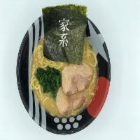 The E.A.K Shoyu · Pork and chicken broth, pork chashu, spinach, and nori.