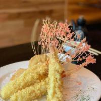 KA1. Shrimp Tempura · 3 pieces of shrimp and mixed vegetable deep fried in light batter or 4 pieces shrimp only.