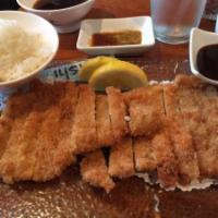 Katsu Entree · Pork or chicken cutlet. Served with white rice, miso soup or green salad. 