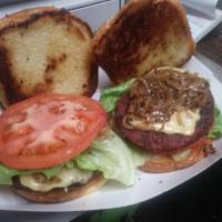 Cheeseburger · Comes with grilled onion, lettuce, tomatoes.