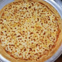 Plain Cheese Pizza · Savory pie with a dough base topped with sauce and cheese.