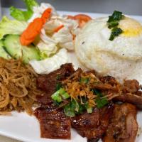 Com Thit Nuong · Grilled Pork & Shredded Pork Skin & Egg - Rice Plate