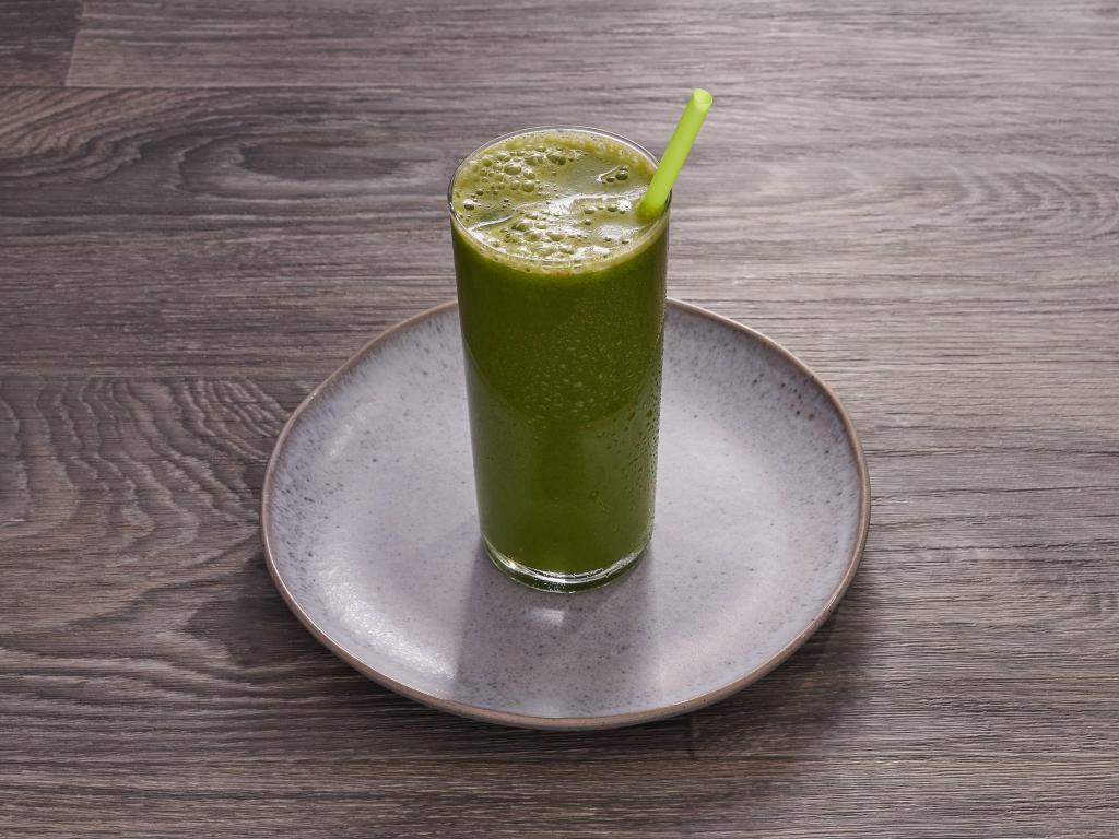 16 oz Mean Green Juice · Kale, spinach, lemon, ginger, celery, cucumber and green apple. Vegetable and fruit juice are fresh pressed and made to order vegan, all natural and gluten free.