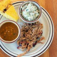 Pulled Pork · Dry rubbed and tossed in spicy vinegar sauce.