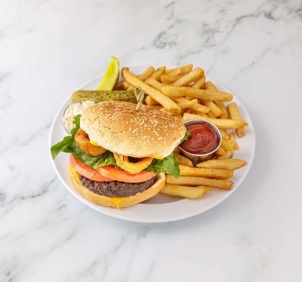Cheeseburger Deluxe · Choice of American or Swiss cheese.