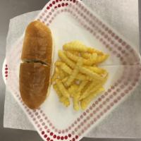 3. Philly Cheese Steak, Fries and Drink Combo Special · Sandwich with beef steak.