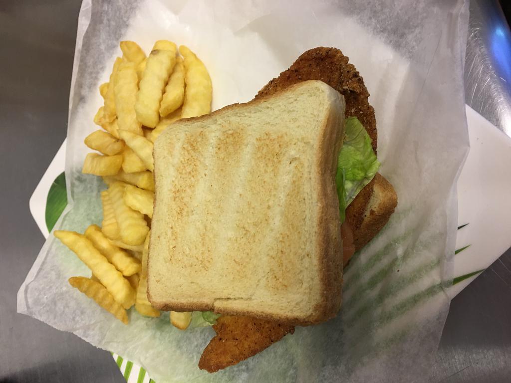 16. Fish Sandwich, Fries and Drink Combo Special · Sandwich made with a piece of cut fish that is either fried, baked, or grilled. Catfish or tilapia. 