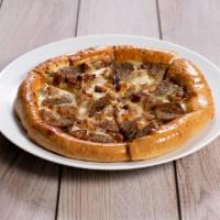 Dave's Fave Pizza · Olive oil, garlic and oregano sauce, mozzarella with sliced meatball and Italian sausage or ...