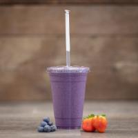 Berry Blast Smoothie · Mixed berries with vanilla whey protein. Smoothies made with almond milk can be made with wa...