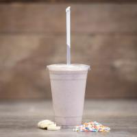 Cake Shake Smoothie · Bananas, sprinkles, iso-splash zero-calorie flavoring, and vanilla whey protein. Smoothies m...