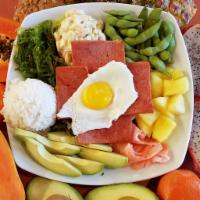 Spam and Fried Egg Large Plate · Grilled spam and fried egg. Gluten free.