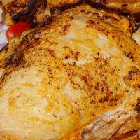 Hawaiian Chicken · Marinated chicken thigh with Hawaiian sea salt and hickory smoke. Gluten free.
