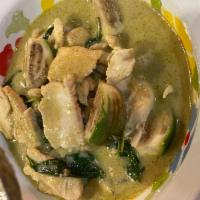 Green Curry · Served with Jasmine white or brown rice (Medium spicy)