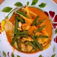Panang Curry · Served with jasmine rice (Medium spicy)