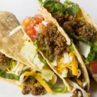 Tacos · 3 crispy corn, soft corn or soft flour tortillas with selected ingredients.