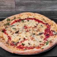 8. Franco's Special Pizza · Mozzarella, roasted garlic, spinach, fresh tomato, basil and extra virgin olive oil.