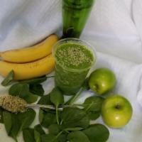Fresh Green Smoothie · Kale, spinach, banana, apple, agave, coconut water and  protein (vegan or whey) 1 scoop