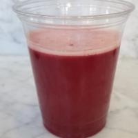 The Champ Juice · Apple, carrot, celery, cucumber, spinach, beet and ginger root.