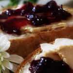 Original · 2 large slices of kings highway Brooklyn bakery bread crispy toast, butter and jelly.

