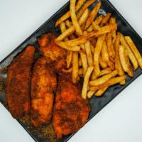 Fish and Chips · 4Pcs of Fried Tilapia with seasoned fries