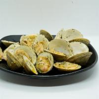 GRILLED CLAMS (One Dozen) · ONE DOZEN 
(All Dishes cooked with Extra virgin olive oil)