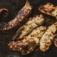 Grilled Octopus (Half a Pound) · Half a pound of Grilled Octopus cooked with Extra virgin olive oil 