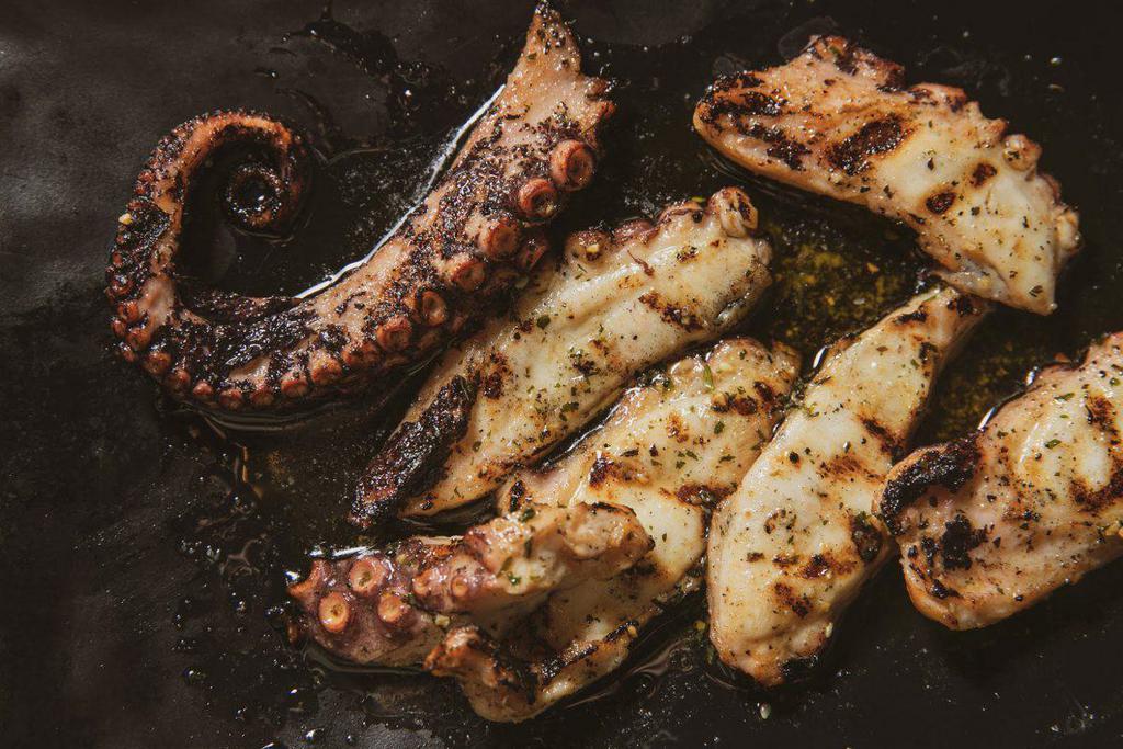 Grilled Octopus (Half a Pound) · Half a pound of Grilled Octopus cooked with Extra virgin olive oil 