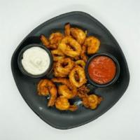 Mixed Fried Calamari and Shrimp · Served with choice of 2 sides.