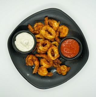 Mixed Fried Calamari and Shrimp · Served with choice of 2 sides.