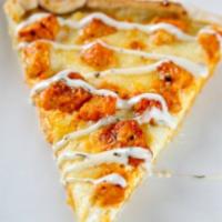 Buffalo Chicken Pizza Slice · Buffalo chicken and mozzarella cheese.