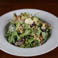 GH Southwest Cobb Salad (CONTAINS CHICKEN) · Mixed Greens, Pulled Ancho Chicken, Avocado, Hard Boiled Egg, Tomato, Bacon, Creamy Chipotle...
