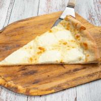 White Slice · it's a pizza made without tomato or marinara sauce, and topped with white cheeses. Ricotta C...