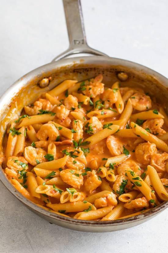 Penne a La Vodka with Shrimp · Penne alla Vodka with Shrimp is a warm and comforting shrimp pasta with a creamy tomato sauce