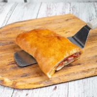 Meat Stromboli  · Ground Beef, Ham , Sausage , Mozzarella cheese
served with Marinara sauce