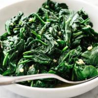 Sauteed Spinach · Cooked in oil or fat over heat.