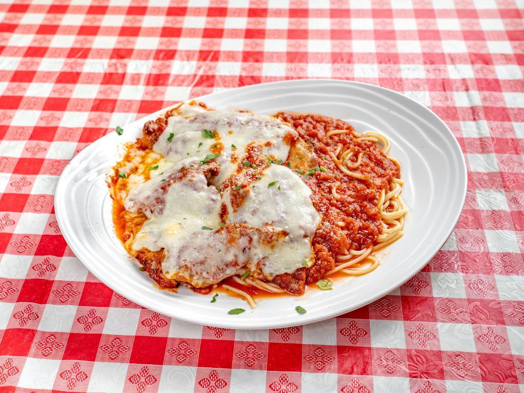 Veal Cutlet Parmigiana · Choice of pasta or side.