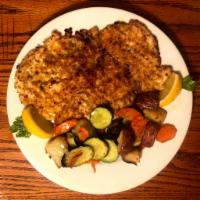 Chicken Milanese · pounded chicken breast lightly breaded and pan fried