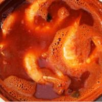 Caldo de Camarones Soup · Spicy Shrimp soup.