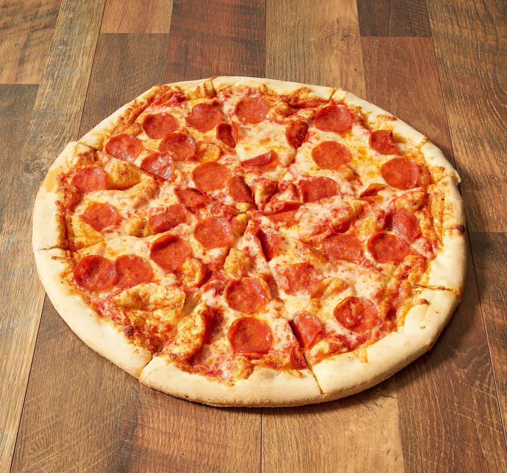 Pepperoni Pizza · Marinara sauce, mozzarella cheese and pepperoni.
