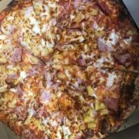 Hawaiian Zone Pizza · Pineapple and Canadian bacon.