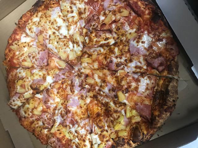Hawaiian Zone Pizza · Pineapple and Canadian bacon.