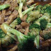 Chicken with Broccoli · Chicken and Broccoli Stir-fry in a lovely brown sauce; marinate the chicken beforehand for m...
