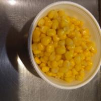 Sweet Corn · Cut corn boiled in hot sweet water.