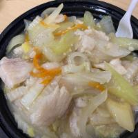 CM1. Chicken Chow Mein · This Is not noodles.. this is vegetable ( onion . Napa. carrot. celery) 