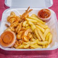 11. Shrimp Dinner · 15 medium shrimp. Served with fries and coleslaw.