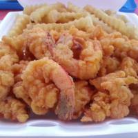 12. Jumbo Shrimp Dinner · 12 jumbo shrimp. Served with fries and coleslaw.