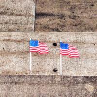 2 Small American Flag Cake Signs · 