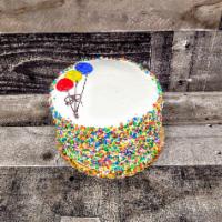 Balloon Birthday Cake · Funfetti cake buttercream inside and out.